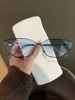 Cat-Eye Sunglasses for Women, High-End Retro Metal Y2K Style, Street Style for Round Faces, Uv Protection Sunglasses for Men