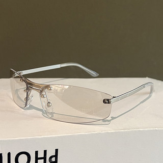 Retro Y2K Sweet and Cool Sexy Rimless Sunglasses 2025 New Style Men and Women Photo-Taking Concave Shape Sunglasses with Uv Protection