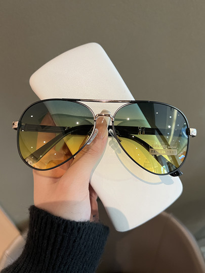 Aviator sunglasses for men with large frame and small toad glasses for driving and fishing outdoor anti-UV sunglasses