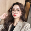 Korean Retro Small Round Black Artistic Plain Glasses for Women, Popular on Social Media, Suitable for Small Faces, Natural Look, Decorative Frames for Men with Nearsightedness