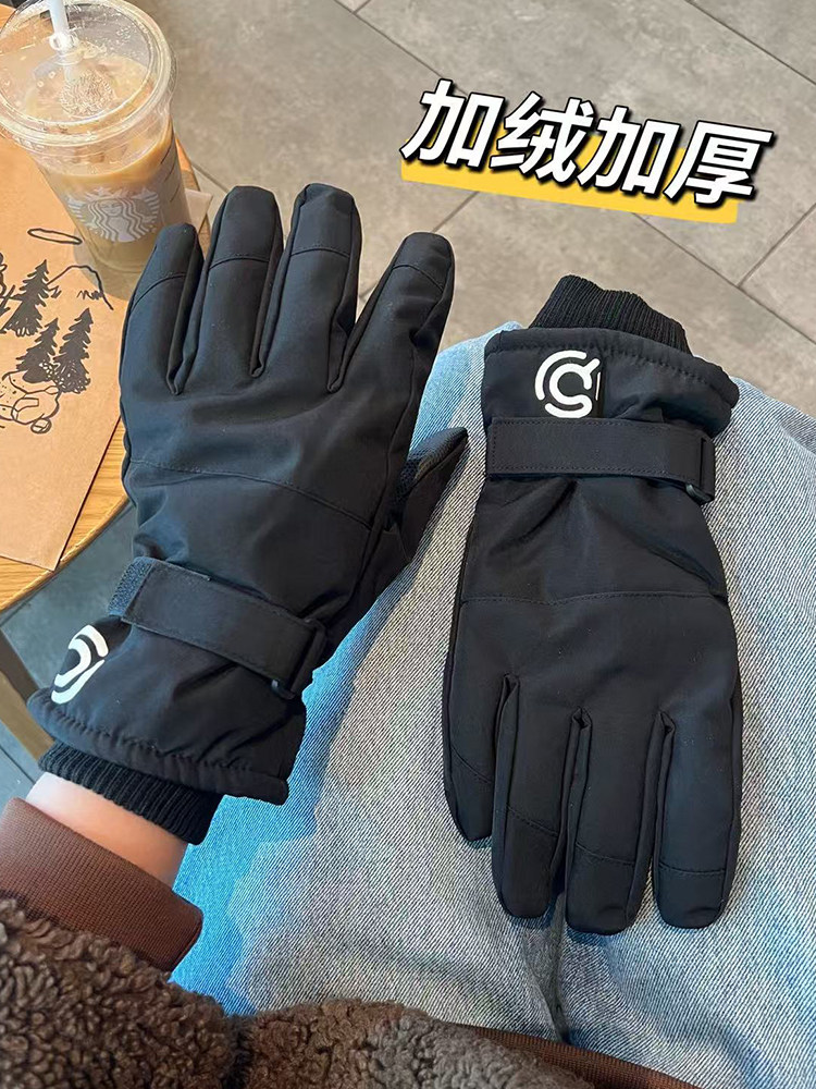 Ski Gloves for Winter, Unisex, Couple Style, Fleece-Lined, Warm, Cold-Resistant, Outdoor Cycling, Mountaineering, Non-Slip, Touchscreen-Compatible