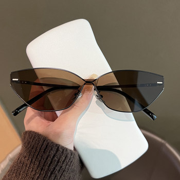 Cat-Eye Sunglasses for Women, High-End Retro Metal Y2K Style, Street Style for Round Faces, Uv Protection Sunglasses for Men