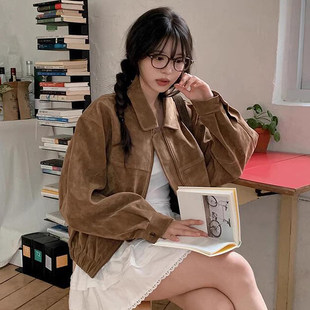 Ретро бархатная куртка, в корейском стиле, осенняя, оверсайз