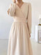 Korean chic spring new style French retro V-neck high waist slim contrast color splicing mesh dress long skirt for women