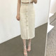 Korean chic temperament lapel tweed suit jacket + high waist pocket single-breasted bag hip skirt women