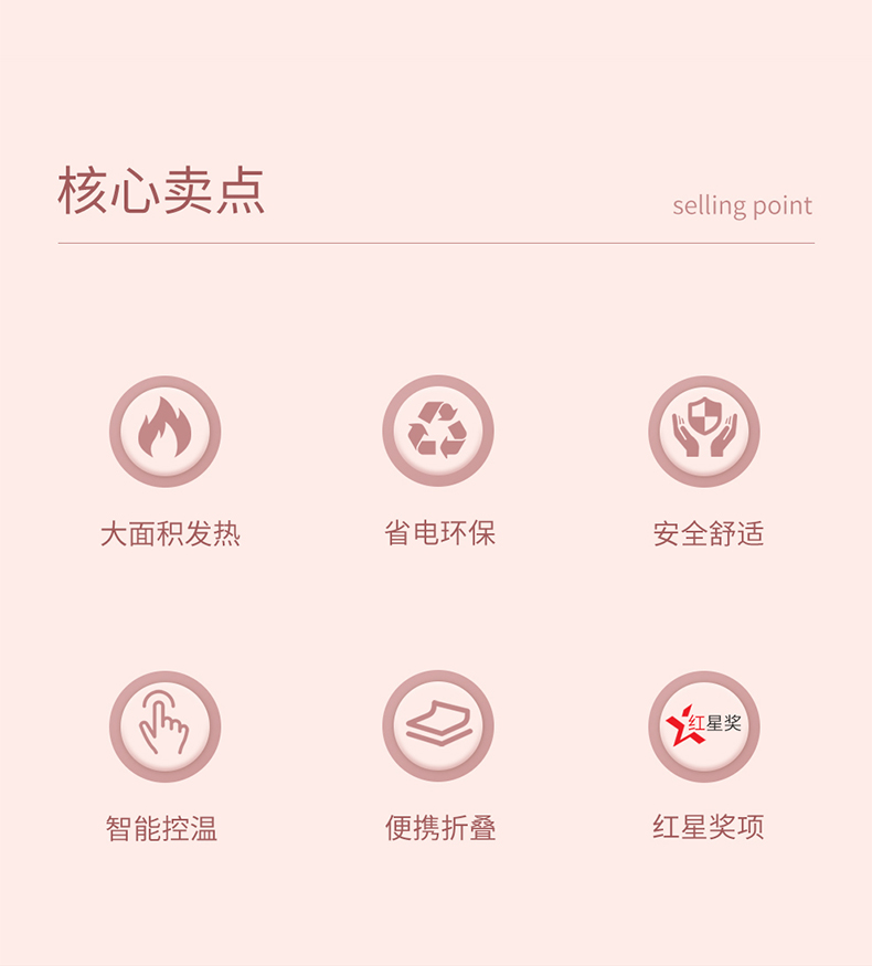 红星设计奖 昕科 暖腿护膝三折环绕发热垫 呵护老寒腿 图3