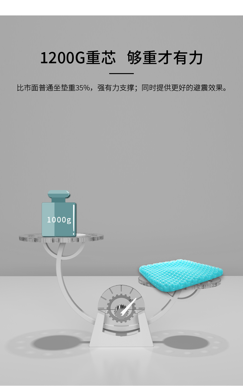 昕科 冰凝胶坐垫 久坐不累 透气释压 图14