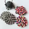 Export Japan wool felt coaster Handmade ball ball placemat Insulation mat Custom pot mat New Year decoration Christmas gift