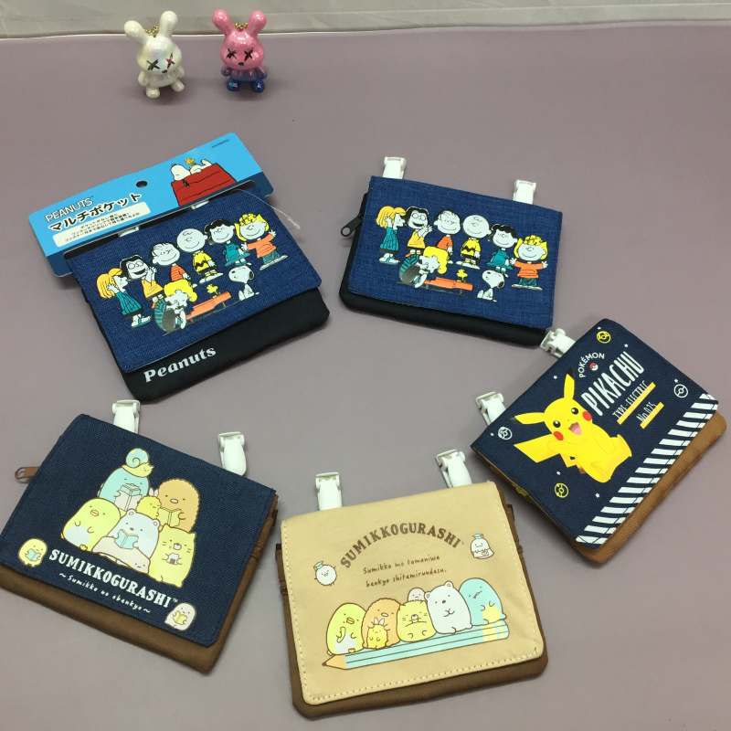 Japanese-Style Cartoon Cute Snoopy Corner Creature Pikachu Coin Purse Tissue Holder Clip Bag Storage Bag