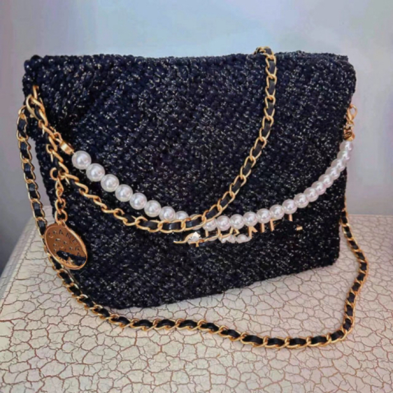 22 Knitting Bags, Handmade Knitting Bag Materials, Yarn Crochet Small Chanel Chain Bag, Gift for Girlfriend