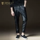 PINLI sản phẩm quần áo nam xu hướng Quần lửng Quần da PU Quần tây giản dị Quần nam B173217019