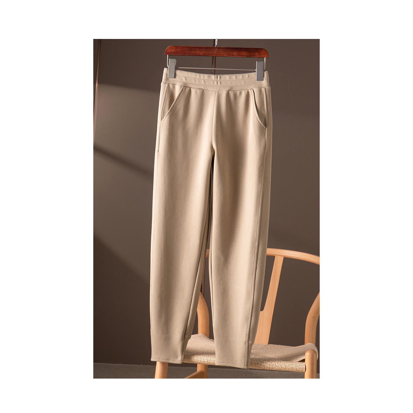 Triple Brush ~ High Mouth Tablet LU Spring Summer Color Series ~ Good Wearing Slim side Multi-track Knitted Feed Women's Pants