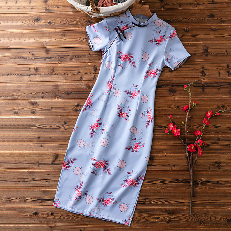 Qipao Young 2021 New Girl Summer Little Fresh Retro to the Red Fried Street Daily Improvement Foreign Dress