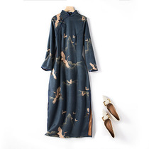 Erosion bone cheongsam retro Hong Kong flavor modified dress young girl Chinese style temperament elegant long new