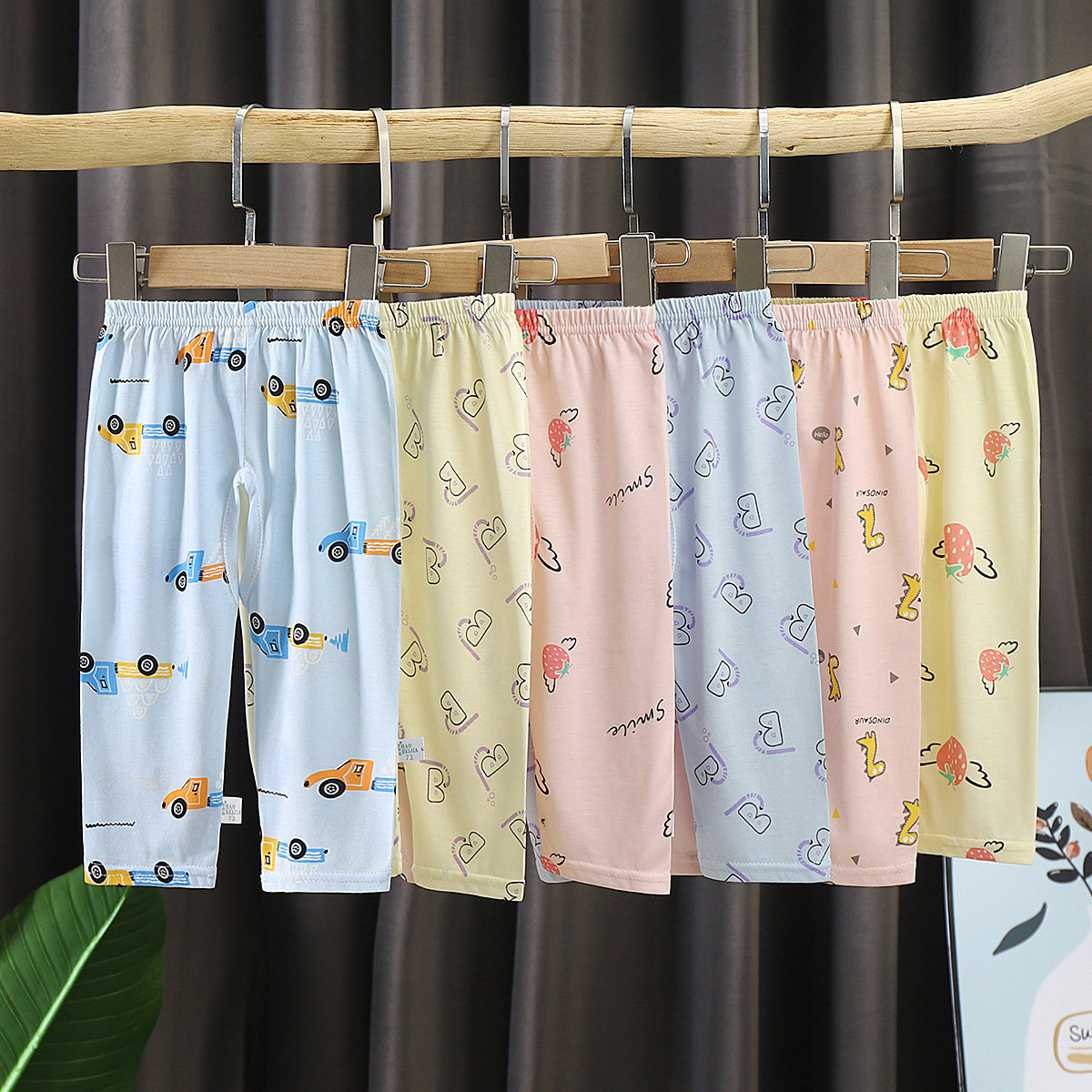 Baby summer ultra-thin crotch pants infant cotton casual pants boys and girls summer ultra-thin home trousers