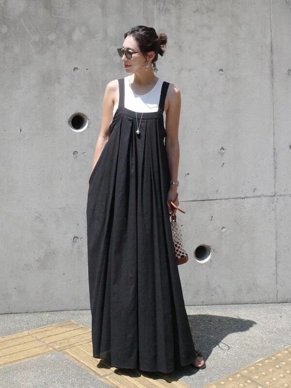 Cross-Border Japanese-Style Rakuten 2023 Summer Simple Loose-Fitting Solid Color Strapless Long Dress Amazon Bestseller Cross-Border Japanese-Style Rakuten 2023 Summer Simple Loose-Fitting Solid Color Strapless Long Dress Amazon Bestseller