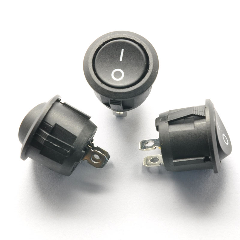 Opening 20MM two foot two grade of body form switch KCD1-105-2P 2 foot 2 grades of black curl upwards the board switch
