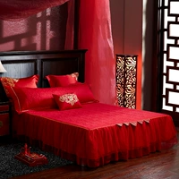 Bông giường bông giường bìa váy bedspread duy nhất mảnh áo cưới dày đỏ giường vợ chồng lớn các doanh nghiệp giường đơn - Váy Petti 	chân váy giường