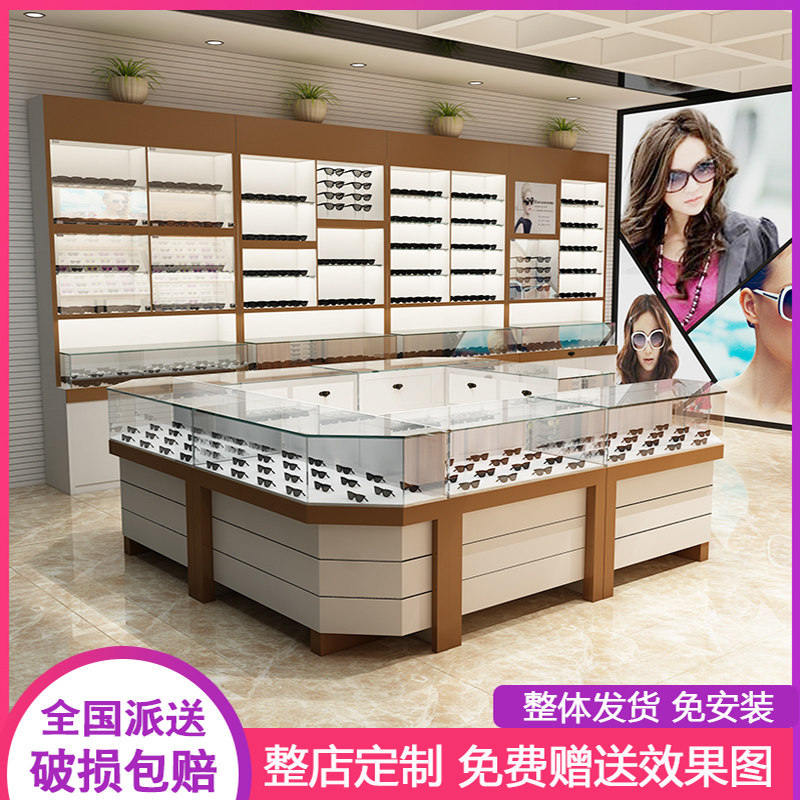 Custom glasses counter showcase Nakajima display Paint cabinet Glass shelf High cabinet lattice glasses shop display cabinet