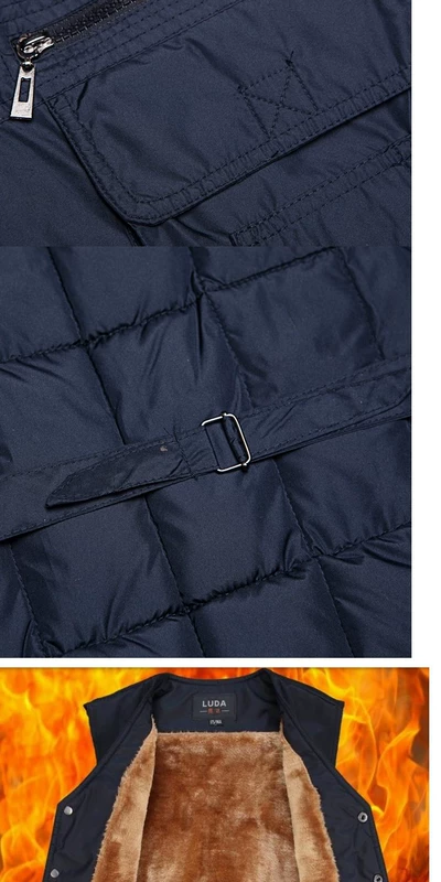 Mùa thu và mùa đông trung niên vest nam cỡ lớn xuống cotton vest nam lỏng lẻo trung niên dày vest ấm vest trung niên