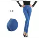 Mùa thu đông mới quần jeans trung niên quần nữ trung niên eo cao quần lọt khe cộng với quần nhung mẹ quần quần jean rách nữ