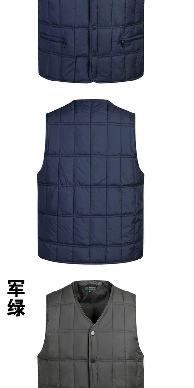 Trung niên và người cao tuổi xuống áo khoác nam cotton vest lót dày cha mặc vest vest trung niên ông già bông mùa đông áo khoác thu đông