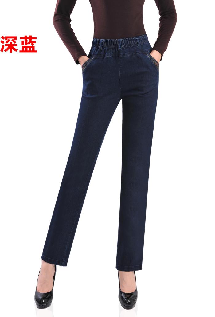 Các mẫu mùa xuân và mùa thu Kích thước lớn thun cao eo thon thả thẳng shop thời trang nữ