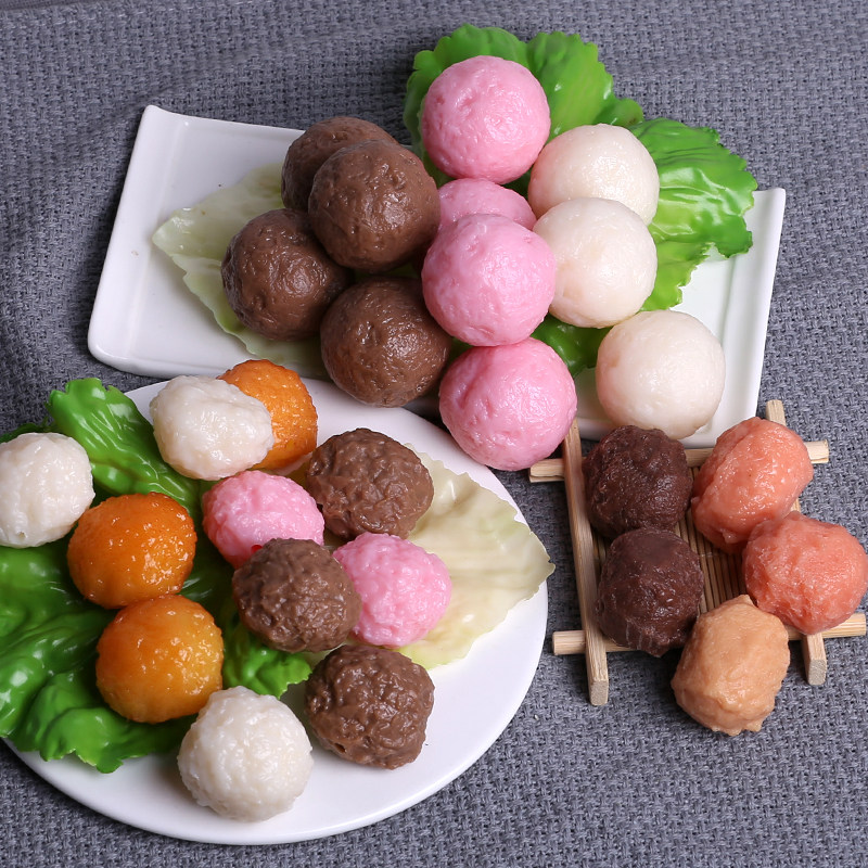 Ball model simulation beef octopus balls fish balls shrimp balls food dishes props shooting early education toys