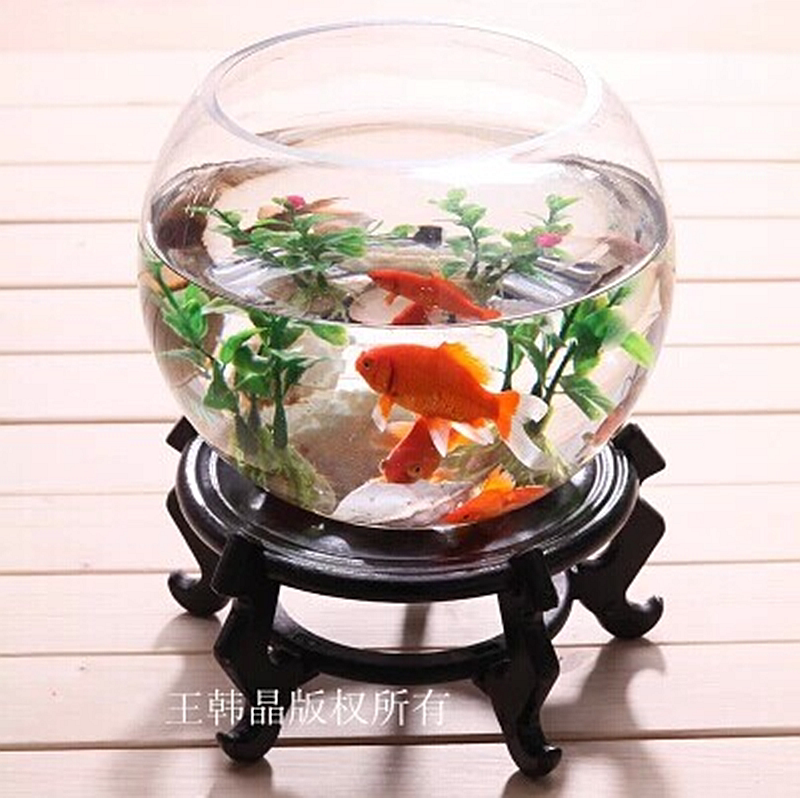 Large round transparent glass gold tank Creative thickening round ball fish tank Living room