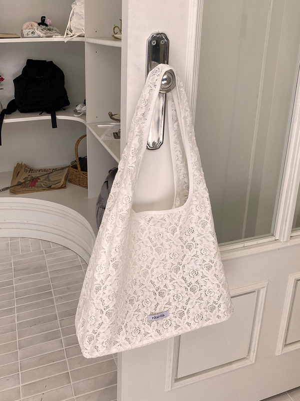 In Stock*Rolarola Korean Authentic Designer Brand Lace Single-Shoulder Canvas Bag Pendant Keychain