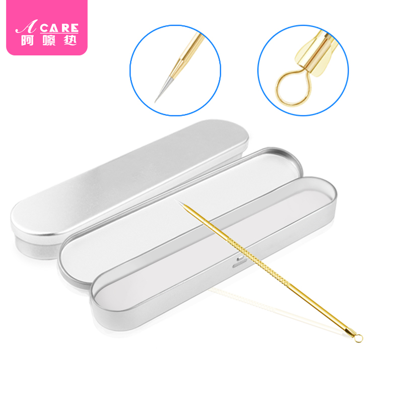 Special acne needle single loaded black head and closing mirror beauty face squeeze pine box toolkit