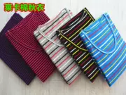 Quần tất nữ cổ tròn mùa thu lỏng hàng đầu đơn mảnh Lycra cotton sọc trung niên cộng với phân bón XL đồ lót nhiệt