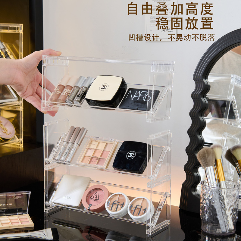 Rmax Eyeshadow Palette Storage Lipstick Display Stand Transparent Acrylic Ladder Nail Polish Display Cosmetics Storage Rack