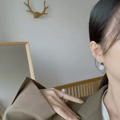 Hetian jade sterling silver ear buckle female ear needle white jade jade earring earrings 2021 new face small exquisite high-end sense