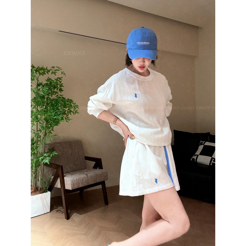 Korean Dongdaemun Summer New Korean Style Lazy and Relaxed Dopamine Casual Long-Sleeve Top + Shorts Two-Piece Set Korean Dongdaemun Summer New Korean Style Lazy and Relaxed Dopamine Casual Long-Sleeve Top + Shorts Two-Piece Set