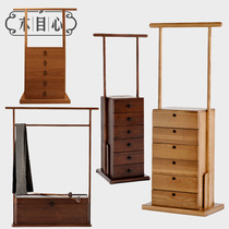 New Chinese style solid wood coat rack floor hanger simple modern home bedroom hanger floor clothes rack