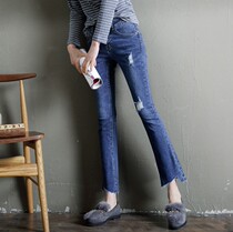 High Waist Microlao Jeans Women Xia Han Edition Students Slim 80% Horn Pants Women 2017 Spring New 90% Pants