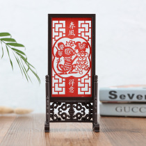 Small Taiwan screen desk decoration antique small screen ornaments Chinese style Chinese characteristics abroad gifts crafts gifts