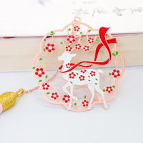 Palace Museum souvenir metal rose gold bookmarks exquisite hollow literature Chinese ancient style gifts