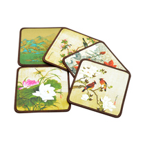 Creative Chinese style coaster insulation mat table mat non-slip Silk cloud brocade tea mat Forbidden City Special Gift