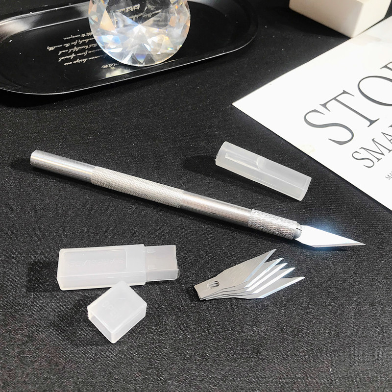 Metal Hand Cut Paper Engraving Knife DIY Rubber Stamp Hand Ledger Diary Tape Tool Students Special Pen Knife Suit