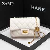 French ZAMP special cabinet womens bag small gold ball calf leather rhomboid chain bag new wave small fragrant wind single shoulder inclined satchel bag