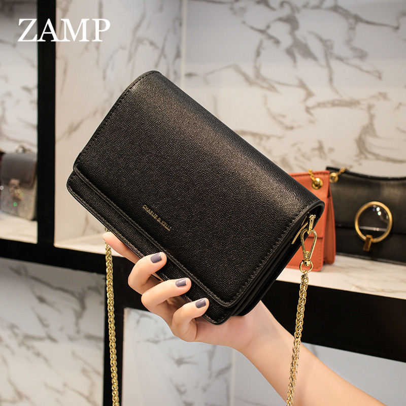 French ZAMP counter women's bag new high-end fashion fashion shoulder bag messenger chain small square bag