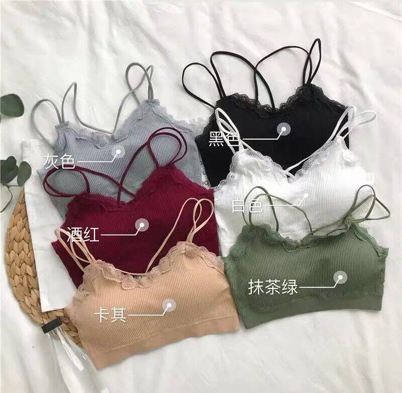 2019 women in spring and summer new Korean version without steel ring with peace of mind sleep lingerie gathers beauty back students wrap their chest and blouse blouses