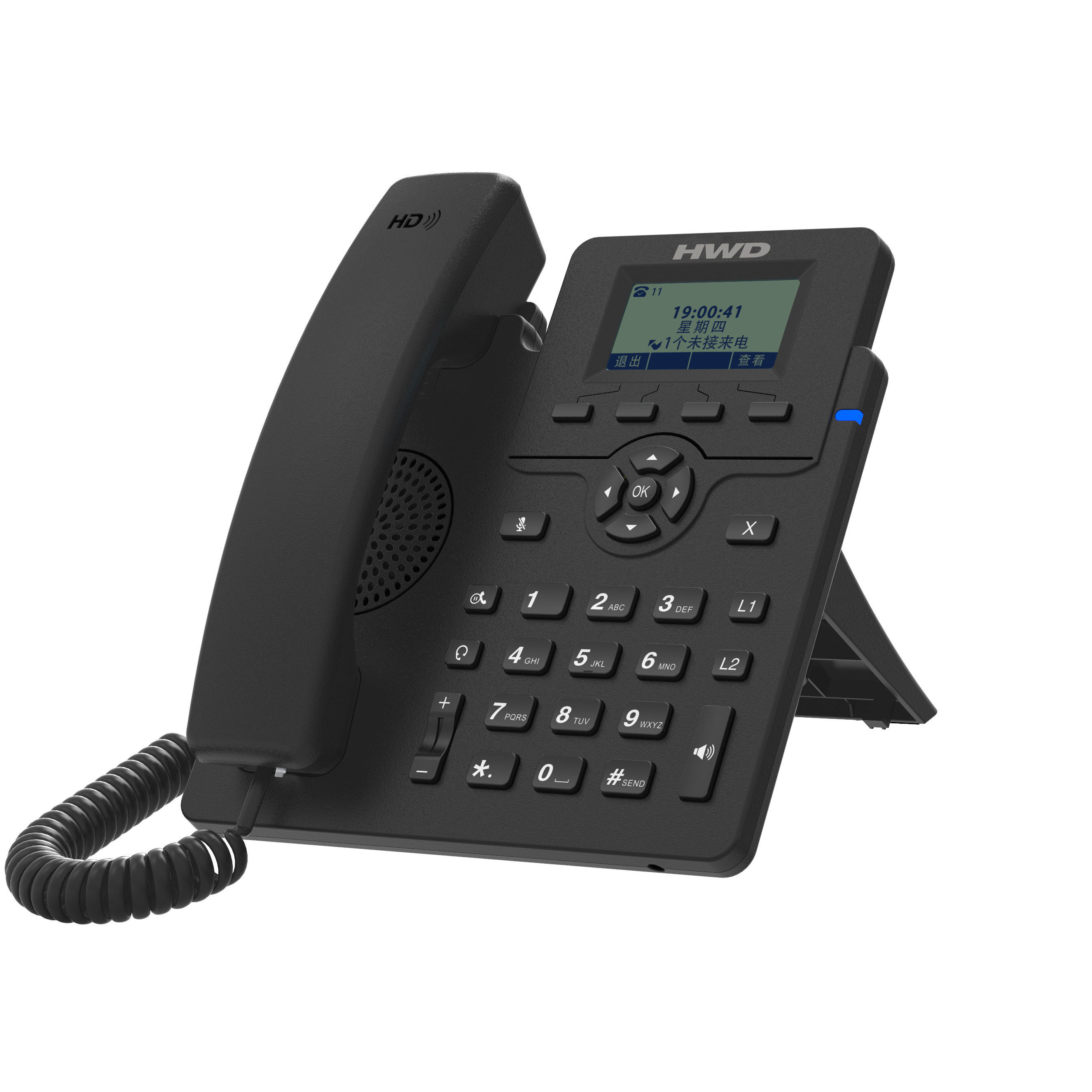 IP-телефон HWD-6805 SIP двухлинейный источник питания для передачи голоса высокой четкости PoE офисная связь адаптация IPPBX Изображение 1