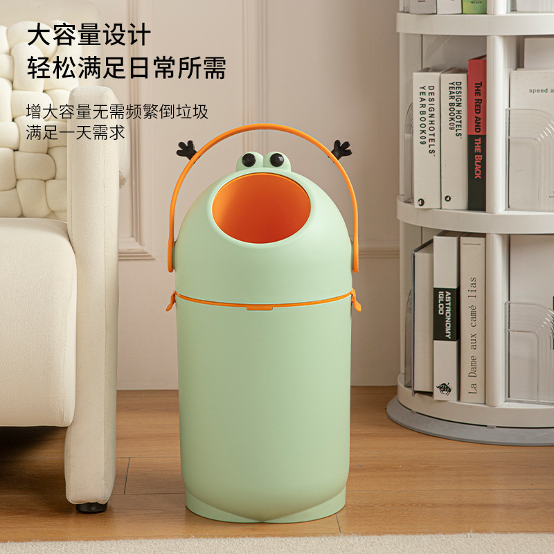 Large-Capacity Cute Sealed Bin, Odor-Proof Wastebasket, Silent Household Diaper Trash Can, Pet-Proof Trash Bin