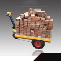 Factory direct sales electric trolley construction site car portable electric flatbed cart logistics transport vehicle