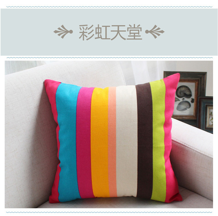 Sofa đệm gối bằng vải cotton lõi 50 phòng khách sọc lớn 60 bộ đầu giường vuông hộ gia đình gối tựa lưng văn phòng
