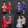 Trẻ em Tang phù hợp với bé trai phù hợp với phong cách Trung Quốc cô gái sườn xám váy công chúa Trung Quốc váy hoa cô gái guzheng trang phục - Váy trẻ em bộ vest bé trai hàng độc