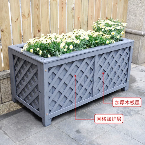Маленький двор цветочный ящик анти -коррозион прямоугольный большой балкон посадка овощной горшка горша